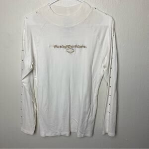 Harley Davidson Cowl Neck Stuffed Long Sleeve Shirt